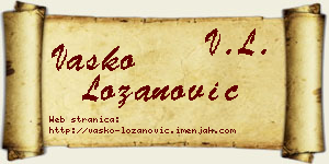 Vasko Lozanović vizit kartica